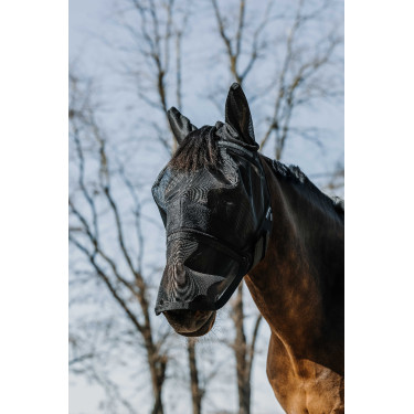 Máscara anti-moscas anti-UV Equithème 2 en 1 Preto Máscara anti-moscas anti-UV Equithème 2 en 1 Preto