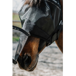 Máscara anti-moscas anti-UV Equithème 2 en 1 Preto Máscara anti-moscas anti-UV Equithème 2 en 1 Preto