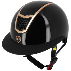 Capacete Equithème Airy LM Preto brilhante / ouro rosa