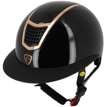 Capacete Equithème Airy LM Preto brilhante / ouro rosa