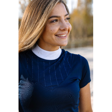 Pólo Equithème Funza de mangas curtas Azul-marinho