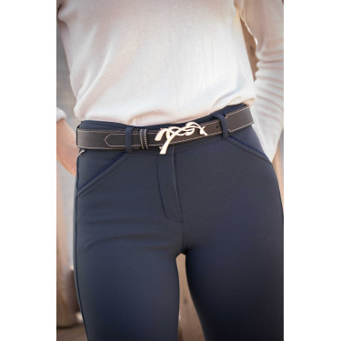 Cinto Pénélope assinatura couro perfurado Preto