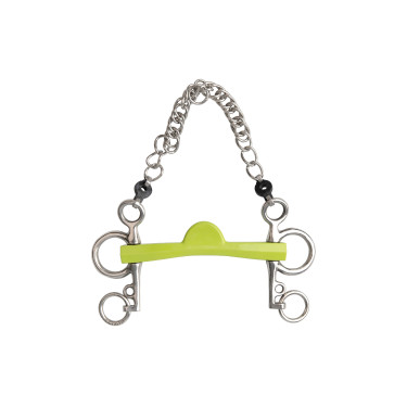 Freio pelham Metalab Flexi Soft meia-lua hastes curtas Verde