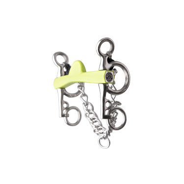 Freio pelham Metalab Flexi Soft meia-lua hastes curtas Verde