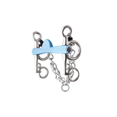 Mors pelham Metalab Flexi meia-lua hastes curtas Azul