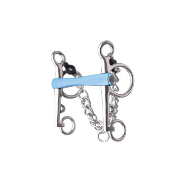 Mors pelham Metalab Flexi reto hastes longas Azul