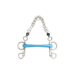 Mors pelham Metalab Flexi direito hastes curtas Azul