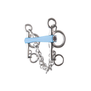 Mors pelham Metalab Flexi direito hastes curtas Azul