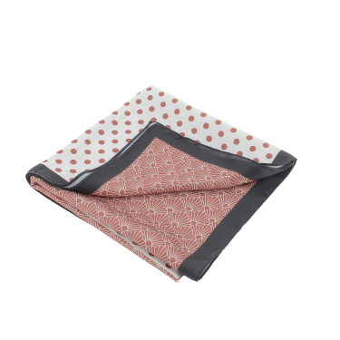 Lenço Pénélope Mya Cru / ferrugem Branco