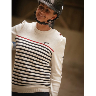 Camisola Pénélope x Saint James Maelle Cru / marinho / vermelho Motivos