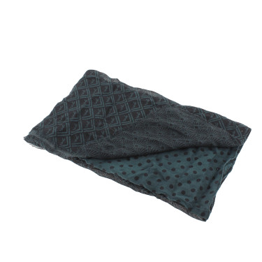 Estola Alix Pénélope Preto / azul-petróleo