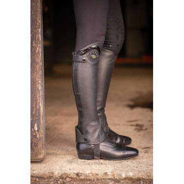 Mini-chaps Pénélope Prisca couro Preto