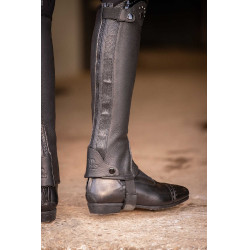 Mini-chaps Pénélope Prisca couro Preto