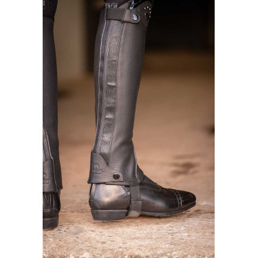 Mini-chaps Pénélope Prisca couro Preto