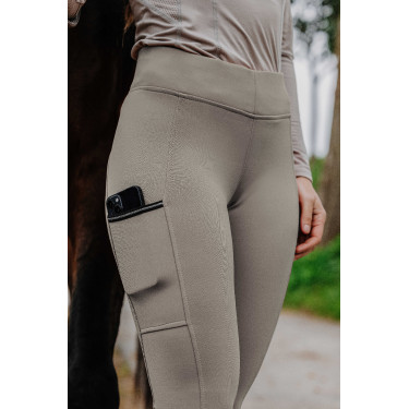 Calça Equithème Brigitte com fundo de silicone  Cinzento-acastanhado Castanho