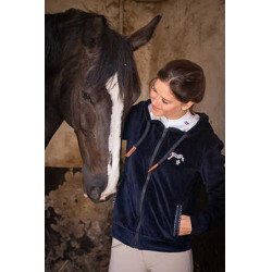 Moletom com zíper Emy Velvet Pénélope Azul-marinho Moletom com zíper Emy Velvet Pénélope Azul-marinho