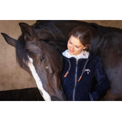 Moletom com zíper Emy Velvet Pénélope Azul-marinho Moletom com zíper Emy Velvet Pénélope Azul-marinho