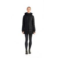 Parka longa acolchoada Ego7 Era com capuz removível para mulher Preto Parka longa acolchoada Ego7 Era com capuz removível para mulher Preto