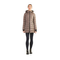 Parka longa acolchoada Ego7 Era com capuz removível para mulher Rola Castanho