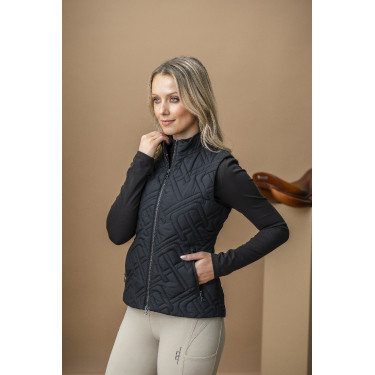 Colete acolchoado sem mangas Horseware AA Neve Monogram mulher Preto
