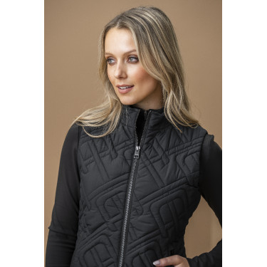 Colete acolchoado sem mangas Horseware AA Neve Monogram mulher Preto
