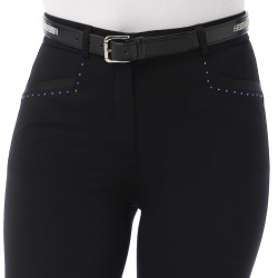 Calça Equithème Safir Preto / azul