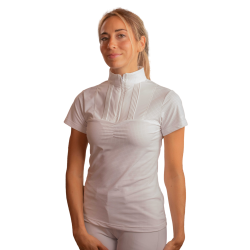 Polo de competição Pénélope Florence Mesh manga curta para mulher Branco