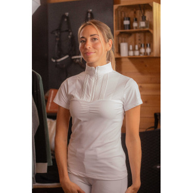 Polo de competição Pénélope Florence Mesh manga curta para mulher Branco Polo de competição Pénélope Florence Mesh manga curta para mulher Branco