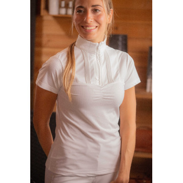 Polo de competição Pénélope Florence Mesh manga curta para mulher Branco Polo de competição Pénélope Florence Mesh manga curta para mulher Branco