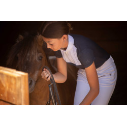 Polo Eden by Pénélope em malha Florence Marinho Azul-marinho