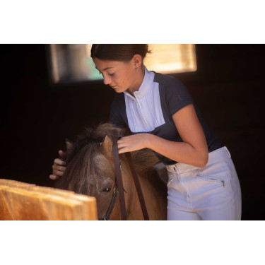 Polo Eden by Pénélope em malha Florence Marinho Azul-marinho