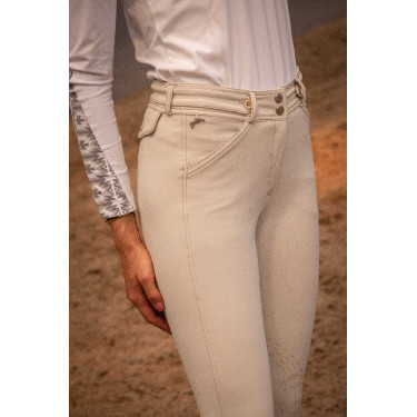Calça Pénélope Point Sellier Creme Bege Calça Pénélope Point Sellier Creme Bege