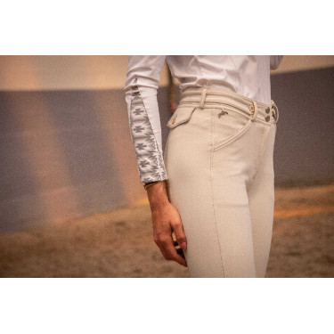 Calça Pénélope Point Sellier Creme Bege Calça Pénélope Point Sellier Creme Bege