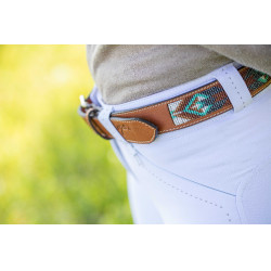 Cinto Pénélope Pearl Cognac / turquesa Castanho