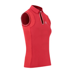 Pólo Equithème Sarah sem mangas Cereja Vermelho Pólo Equithème Sarah sem mangas Cereja Vermelho