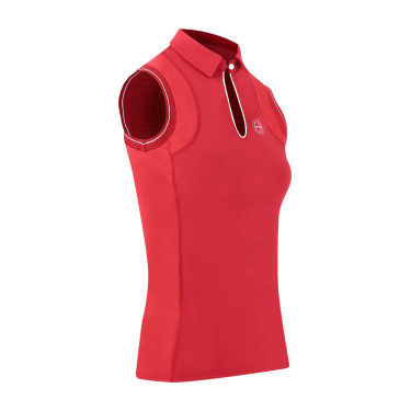Pólo Equithème Sarah sem mangas Cereja Vermelho Pólo Equithème Sarah sem mangas Cereja Vermelho