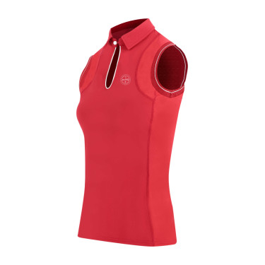 Pólo Equithème Sarah sem mangas Cereja Vermelho Pólo Equithème Sarah sem mangas Cereja Vermelho