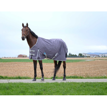 Capa Equithème Tyrex 1200D reciclada Cinzento-acastanhado Castanho Capa Equithème Tyrex 1200D reciclada Cinzento-acastanhado Castanho