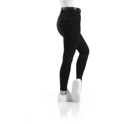 Calça Equithème Safir com fundo de silicone Preto / azul