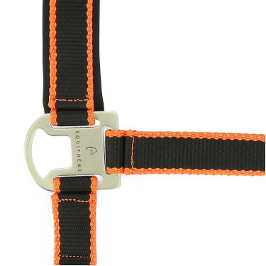 Caveção + guia Equitheme Satinado Preto / laranja Multicolor Caveção + guia Equitheme Satinado Preto / laranja Multicolor