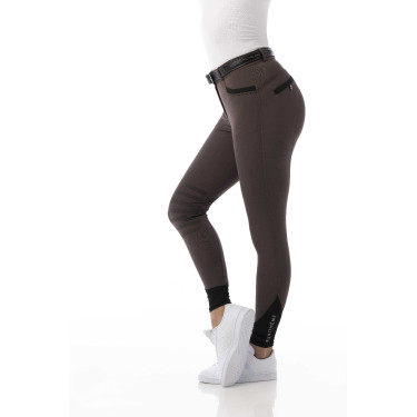 Calça Equithème Safir Marrom / preto Castanho