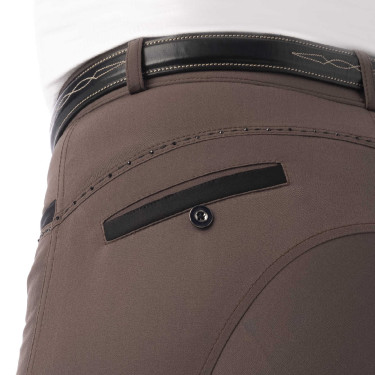 Calça Equithème Safir Marrom / preto Castanho