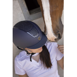 Capacete Equithème Airy Preto / azul brilhante