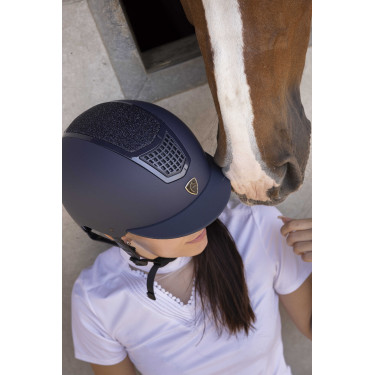 Capacete Equithème Airy Preto / azul brilhante