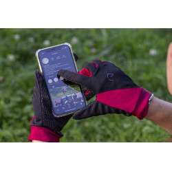 Luvas Equithème Knit digital Preto / ameixa Luvas Equithème Knit digital Preto / ameixa