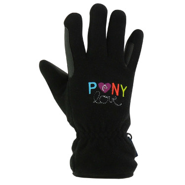 Luvas Equi-Kids PonyLove Preto