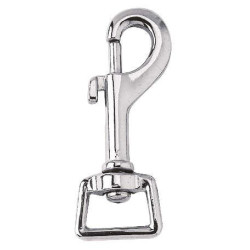 Mosquetão com olhal 20 mm quadrado aço niquelado