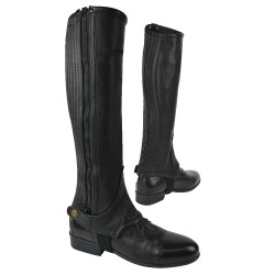Mini-perneiras Equithème couro Preto