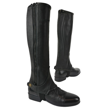 Mini-perneiras Equithème couro Preto