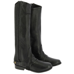 Mini-perneiras Equithème couro Preto